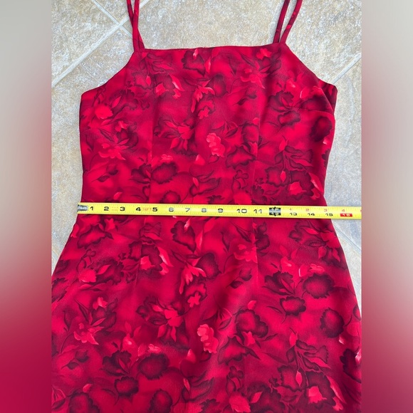 Vintage 90s Reitman’s Red Floral Mini Dress Coquette Soft Girl Summer Festival M - Picture 9 of 10